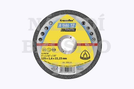 Řezný kotouč 115x1,6x22,23 A946TZ SPECIAL na nerez, ocel, litinu a neželezné kovy Klingspor