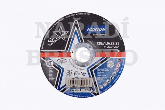 Řezný kotouč 115x3,0x22,23 A30P STAR LINE na ocel Norton