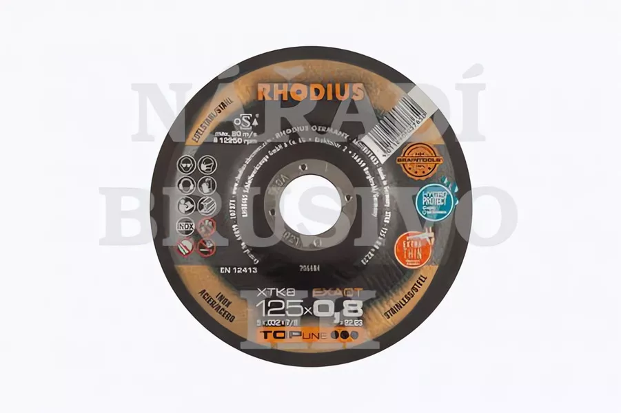 Řezný kotouč 125x0,8x22,23 XT8 Exact TOPline na nerez a ocel Rhodius