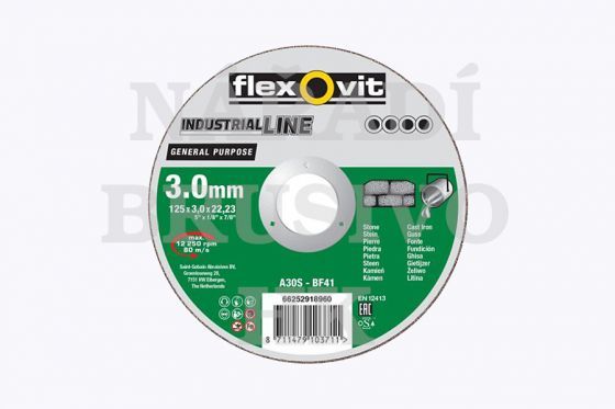 Řezný kotouč 180x3,0x22,23 C30S GENERAL PURPOCE na kámen a litinu Flexovit