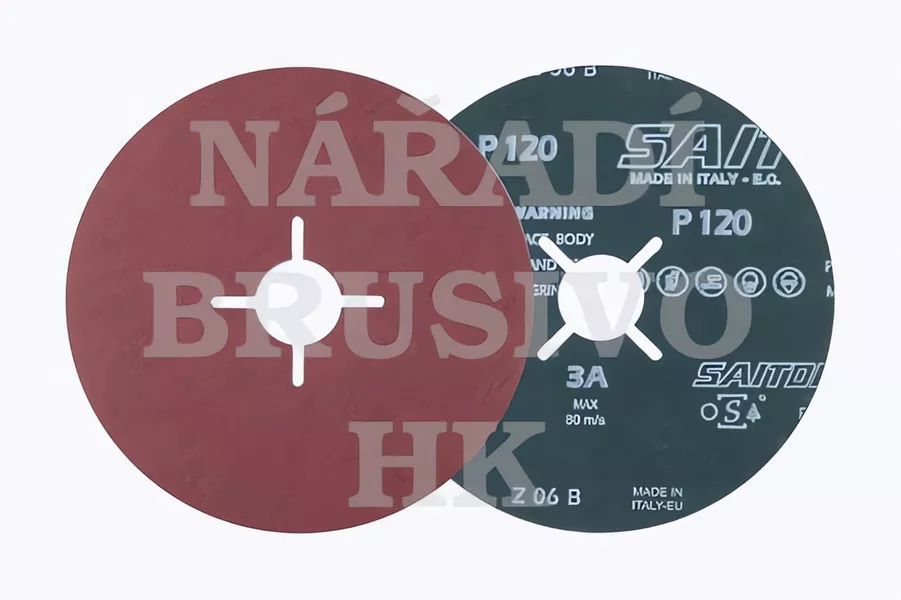 Fíbrový brusný kotouč 125x22 P 120 SAITDISC 3A na nerez a ocel