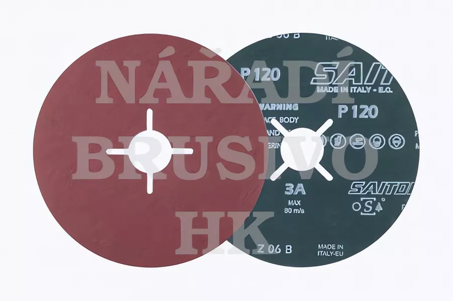 Fíbrový brusný kotouč 180x22 P 120 SAITDISC 3A na nerez a ocel