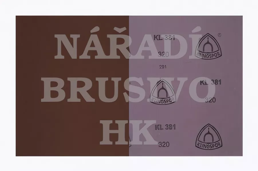 Brusné plátno arch 230x280 P 400 KL381J na ocel, nerez, barvu, umělou hmotu, dřevo Klingspor