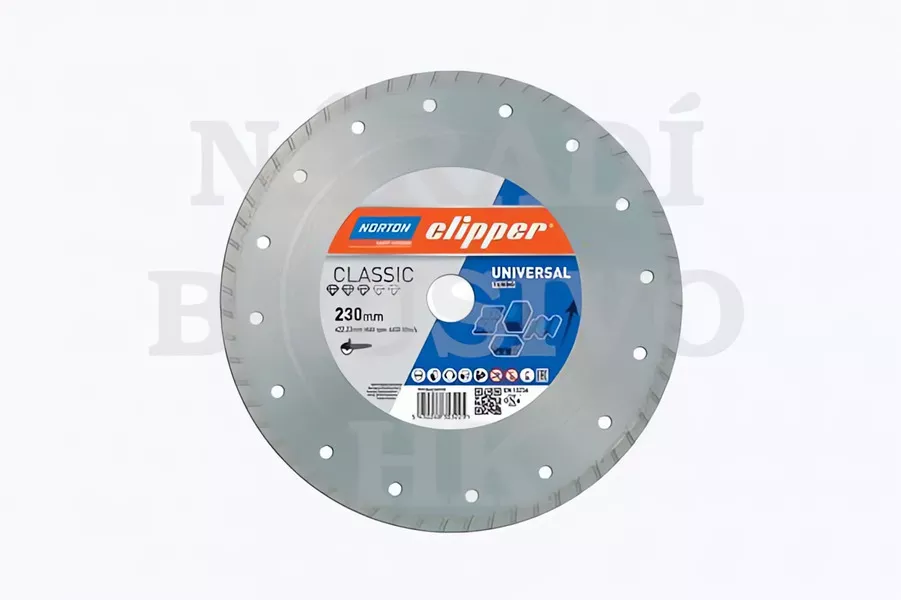 Diamantový kotouč 115x22,23 CLASSIC UNIVERSAL TURBO na zámkovou dlažbu, obklady, cihly, kameninové výrobky Norton Clipper