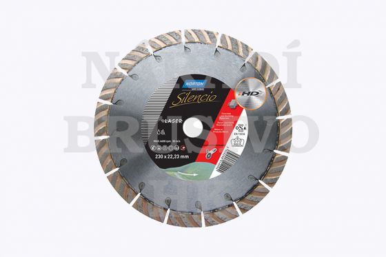 Diamantový kotouč 230x22,23 EXTREME SILENCIO BETON na beton železobeton, stavební materiály Norton Clipper