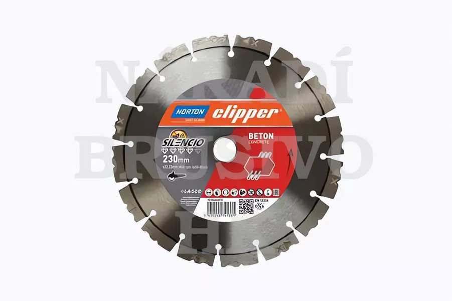Diamantový kotouč 230x22,23 PRO SILENCIO na beton, armovaný beton, cihly, zámkovou dlažbu Norton Clipper