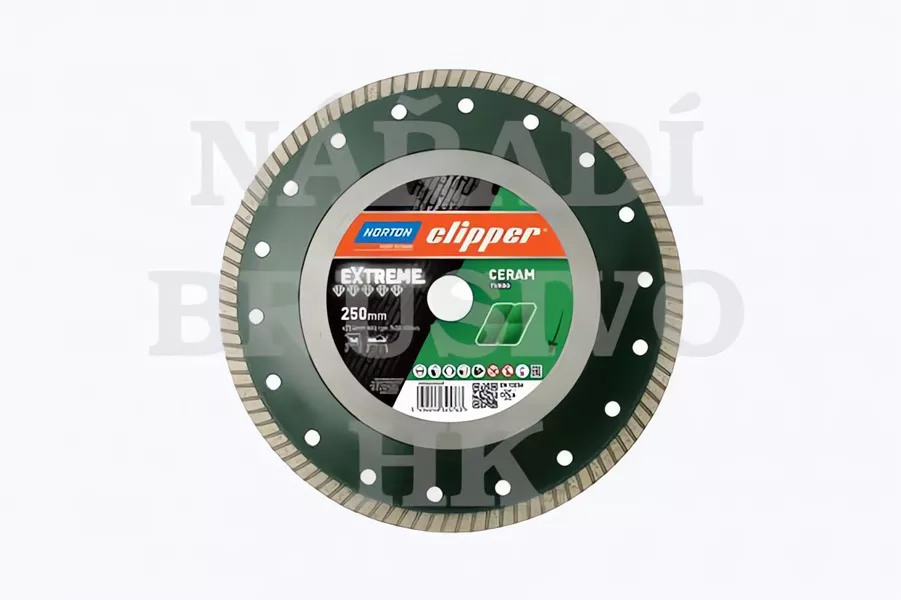 Diamantový kotouč 115x22,23 EXTREME CERAM TURBO na keramickou dlažbu, keramiku, žulu, mramor, břidlici, kámen, obklady, porcelán, sklo, teracotu Norton Clipper