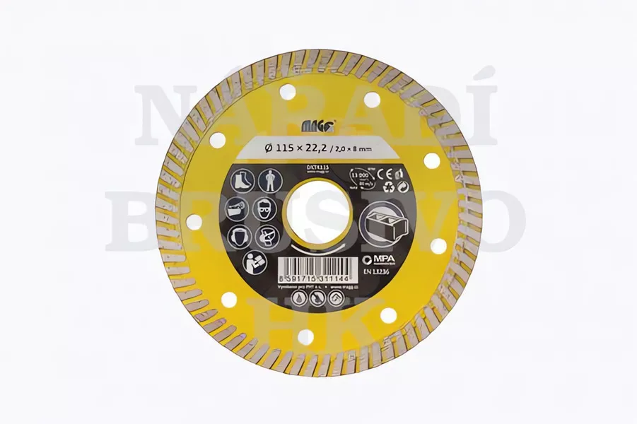 Diamantový kotouč 125x22,2 DKTK125 MAGG TURBO SPEED na žulu, mramor, dlažbu, zámkovou dlažbu, pískovec, porobeton, cihlu, vnitřní obklady, střešní tašku i pálenou, plavenou dlažbu