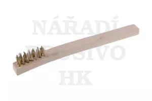 Drátěný kartáč ruční 3-řadý mm dřevo vlnitá MOSAZ