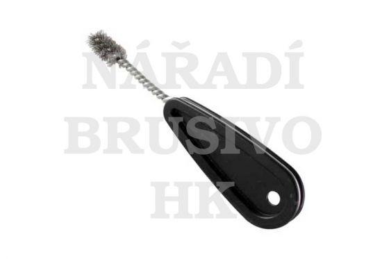 Drátěný kartáč ruční pr. 16 mm, ocelový drát, plastová rukojeť, pro čištění trubek a děr Magg