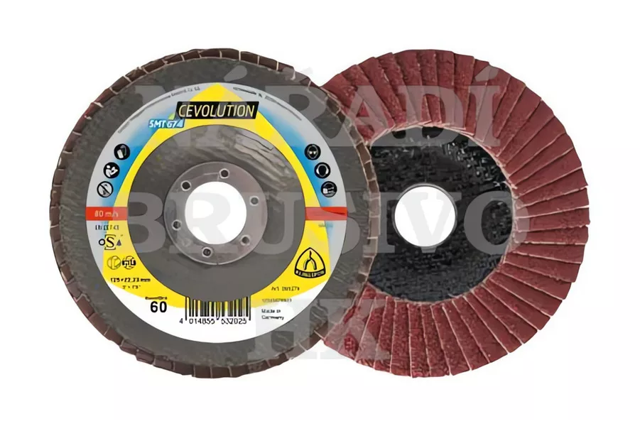 Lamelový brusný kotouč 180x22,23 P 60 SMT 674 SUPRA talířový zkosený na ocel, nerez Klingspor