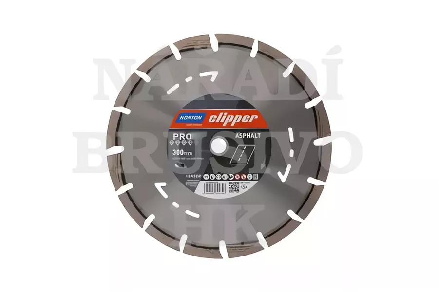 Diamantový kotouč 300x20 PRO ASPHALT na asfalt, asfalt na betonu, čerstvý beton, abrazivní stavební materiály Norton Clipper
