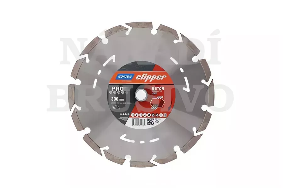 Diamantový kotouč 300x20 PRO BETON SOFT na zralý beton, armovaný beton, tvrdý materiál, stavební materiál Norton Clipper