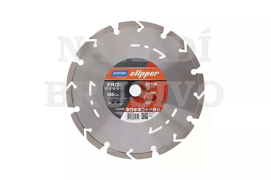 Diamantový kotouč 300x25,4 PRO BETON SOFT na zralý beton, armovaný beton, tvrdý materiál, stavební materiál Norton Clipper