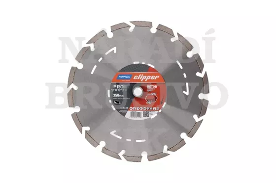 Diamantový kotouč 350x20 PRO BETON SOFT na zralý beton, armovaný beton, tvrdý materiál, stavební materiál Norton Clipper