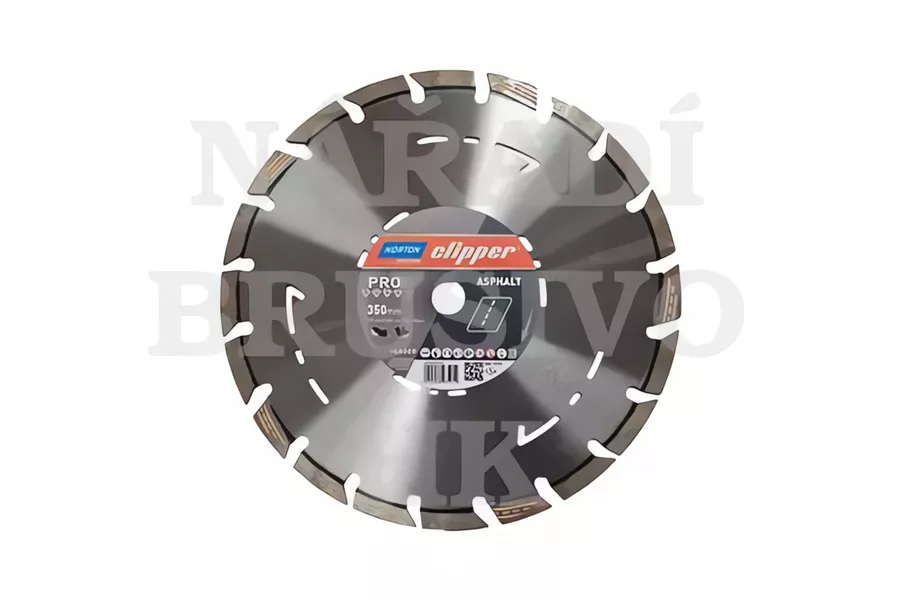 Diamantový kotouč 350x25,4 PRO ASPHALT na asfalt, asfalt na betonu, čerstvý beton, abrazivní stavební materiály Norton Clipper