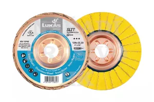 Lamelový kotouč 115x22,23 P 40 SLTT HYBRIDPERFECTION INOX talířový na nerez, ocel, hliník, litinu, titan, plast, dřevo