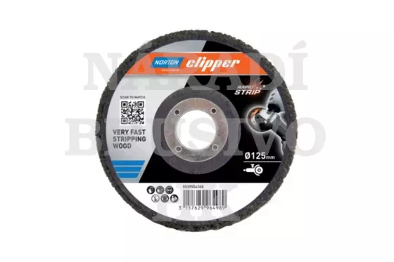 Čistící brusný disk 125x22,23 CORSE RAPID STRIP na odstraňování nátěrů ze dřeva Norton