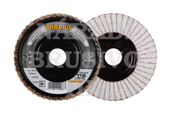 Lamelový kotouč 115x22,23 P 60 LGA ALU TOPline talířový na hliník, neželezné kovy Rhodius