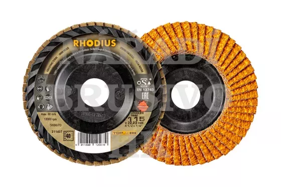 Lamelový kotouč 125x22,23 P 80 JUMBO LONGLIFE TRIM TOPline talířový na nerez, ocel Rhodius