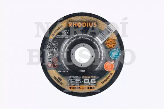 Řezný kotouč 125x0,6x22,23 XTK6 Exact TOPline na nerez a ocel AKCE NA 200 KS Rhodius